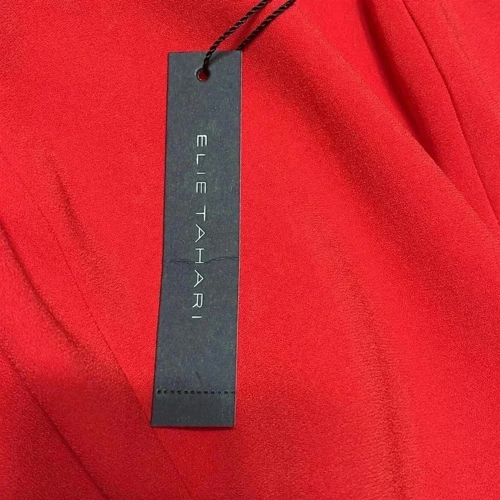 ELIE TAHARI GLOSSY RED DRESS - Picture 5 of 12